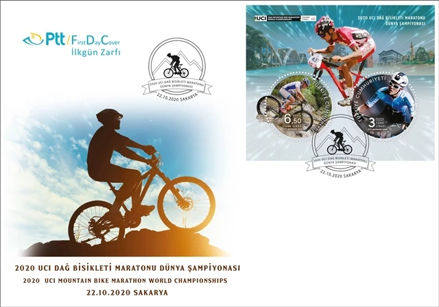 PTT AŞ’DEN 2020 UCI DAĞ BİSİKLETİ MARATONU DÜNYA ŞAMPİYONASI” KONULU ANMA PULU