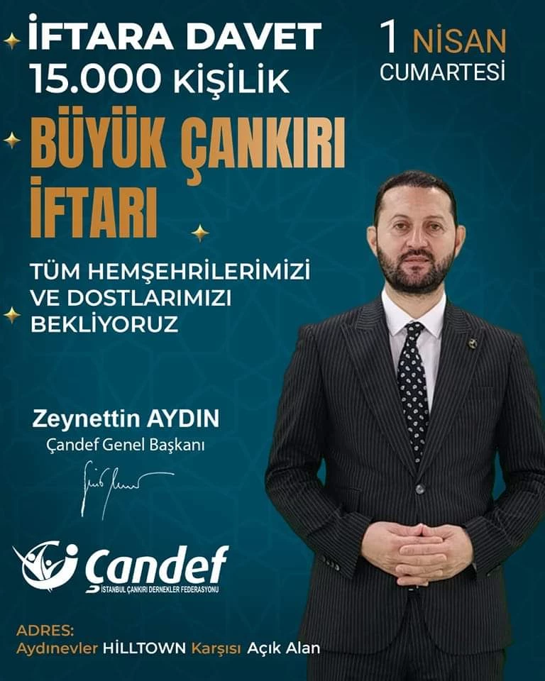 Zeynettin Aydın 15 Bin Kişiye İftar veriyor